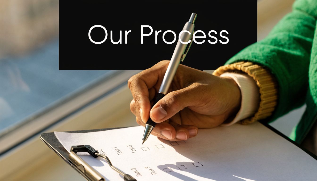 A person writing on a checklist on a clipboard with a pen, representing an organized business process.